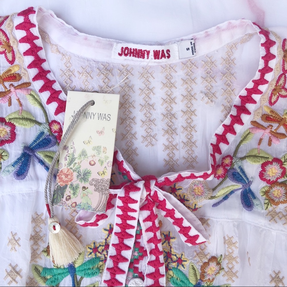 ⭐️HP🧜‍♀️ Johnny Was Dragonfly Blouse NWT sz S - Picture 7 of 9